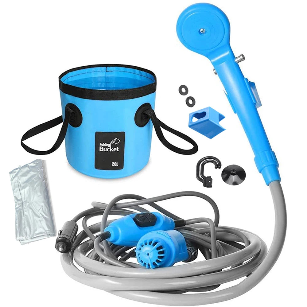 Portable 12V Camping Shower Pump Kit for Car Travel