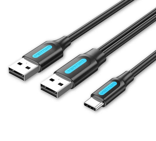 Type C Dual USB with Power Supply 3A Fast Charging Data Cable for Samsung Note 3 S5 Hard Disk Xiaomi Micro USB 3.0 Cable