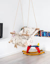 Let‘s Make Baby Swing Chair Canvas Hanging Wood Recliner Children Baby Rocker Toy Safety Baby Bouncer Outside Chair Toy Rocker