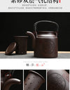 Chinese Purple Clay Tea Pot Chinese Kung Fu Large Capacity With Filter Handle Hand-painted Teapot Kettle Set