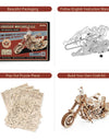 Motorcycle Puzzle 3D Wooden DIY Children Game Assembly Wood Model Kit Building Blocks