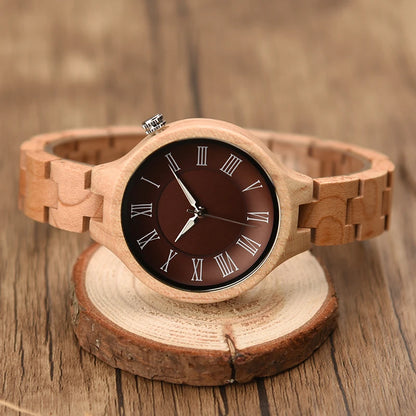 Hand Natural All Wood Watches with Japanese Movement Fashion Luxury Wood Watch