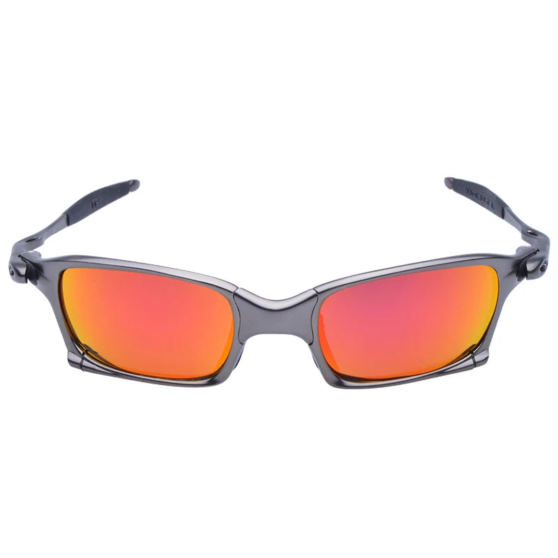 Polarized UV400 MTB Cycling Sunglasses – Black Metal Frame Riding Fishing Eyewear