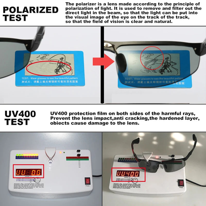 Photochromic Polarized Sunglasses UV400 Chameleon Day Night Driving Glasses for Men Women