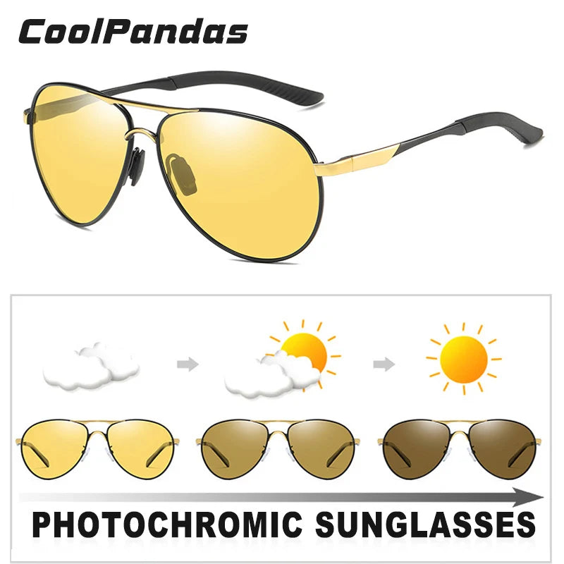 Photochromic Aviation Driving Sunglasses for Men