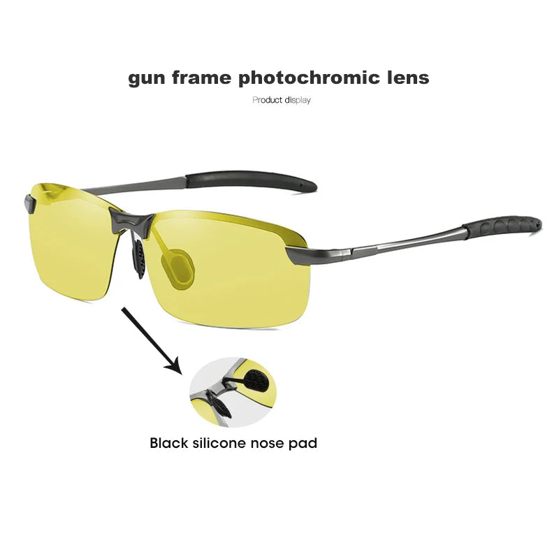 Intelligent Photochromic Polarized Sunglasses UV400 Day Night Vision Driving Glasses for Men Women