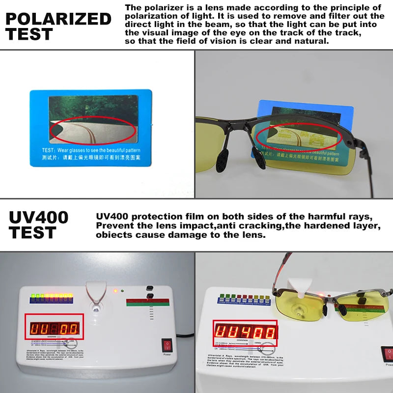 Intelligent Photochromic Polarized Sunglasses UV400 Day Night Vision Driving Glasses for Men Women