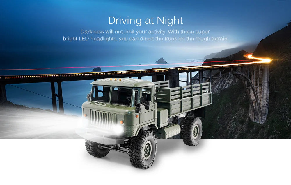 1 to 16 Scale 4WD Remote Control Military Off Road Truck