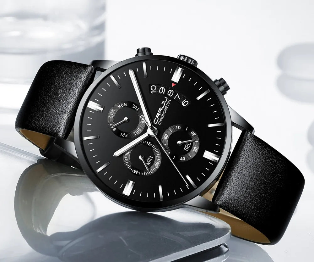 Men's Calander Waterproof Sport WristWatch with Milan strap Army Chronograph Quartz Heavy Watches Fashion male Clock