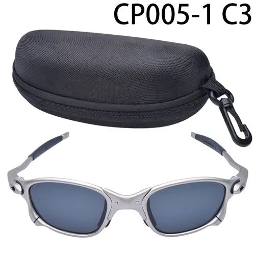 Polarized UV400 Road Bike Cycling Sunglasses – Silver Metal Frame Fishing Riding Eyewear