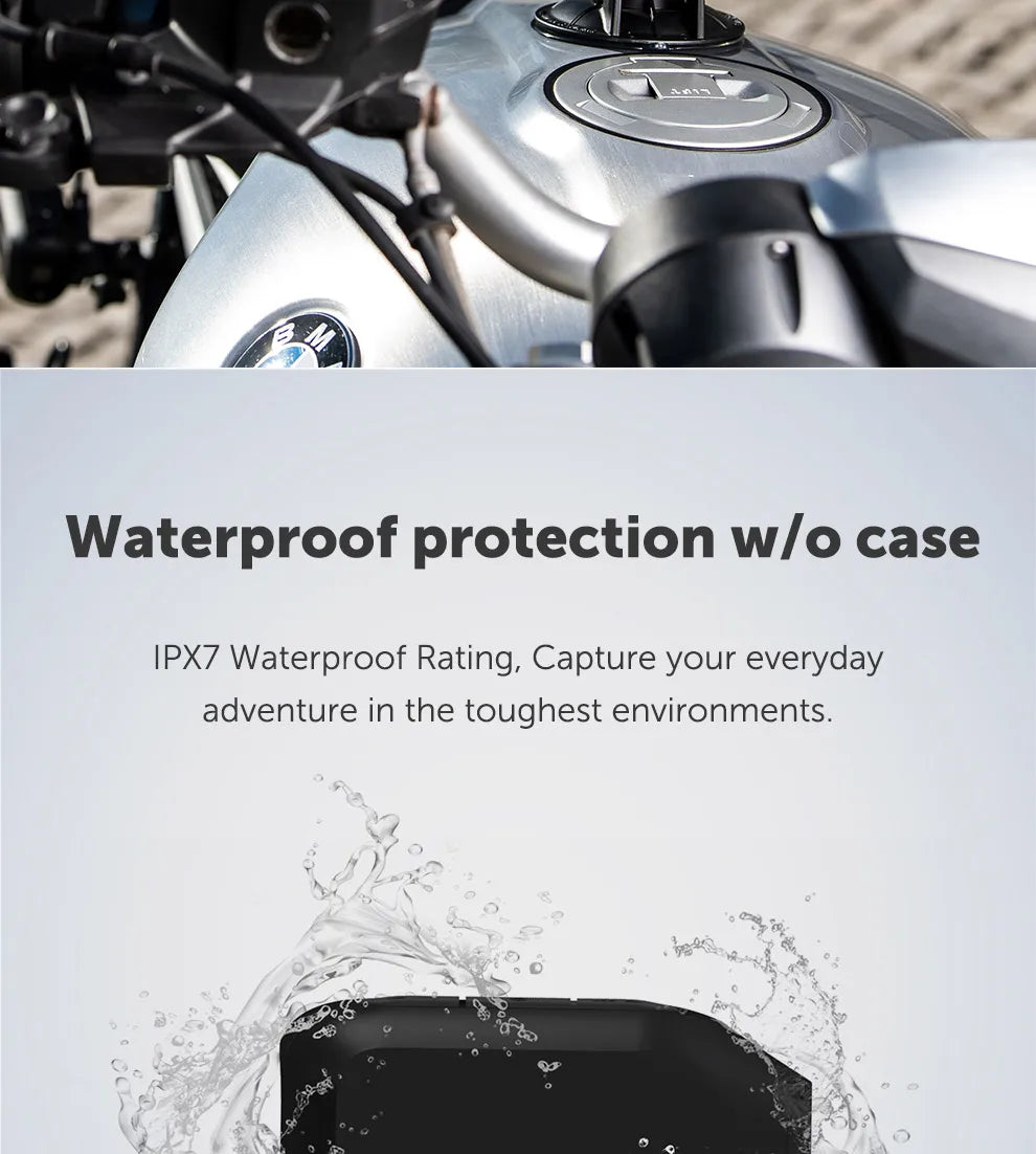Full HD Action Camera with Rotating Lens Dash Cam Mode and IPX7 Waterproof Design