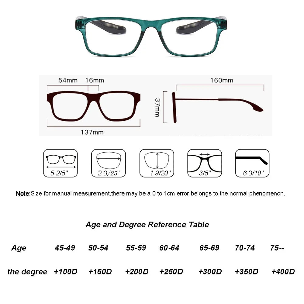 Reading Glasses Stylish Readers Glasses Ultralight High Quality Hanging Neck Presbyopia Magnifying Glasses+1.0 to 4.0