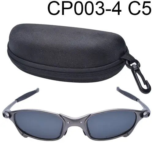 Polarized UV400 Cycling Sunglasses – Black Metal Frame Fishing Riding Bicycle Eyewear