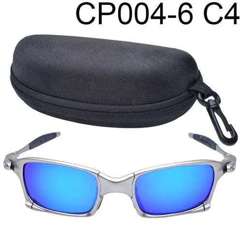 Polarized UV400 MTB Bike Cycling Sunglasses – Silver Metal Frame Riding Fishing Eyewear