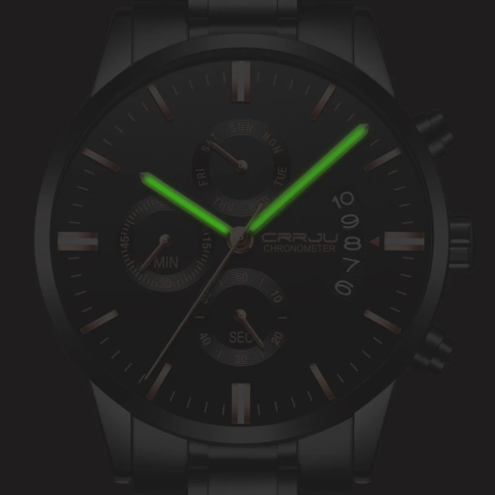 Men's Calander Waterproof Sport WristWatch with Milan strap Army Chronograph Quartz Heavy Watches Fashion male Clock