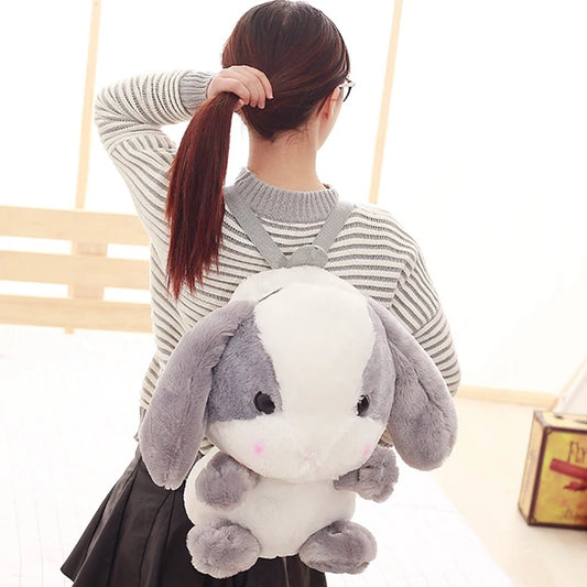 Cute Rabbit Plush Shoulder Bag Soft Backpack