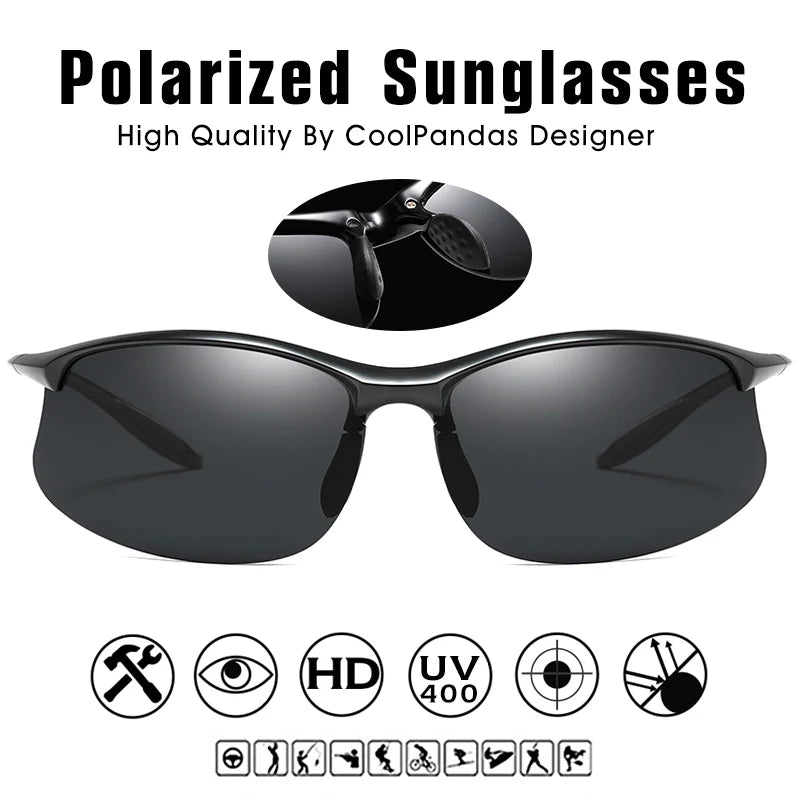 Ultra Light TR90 Polarized Military Style UV400 Driving Sunglasses for Men Women