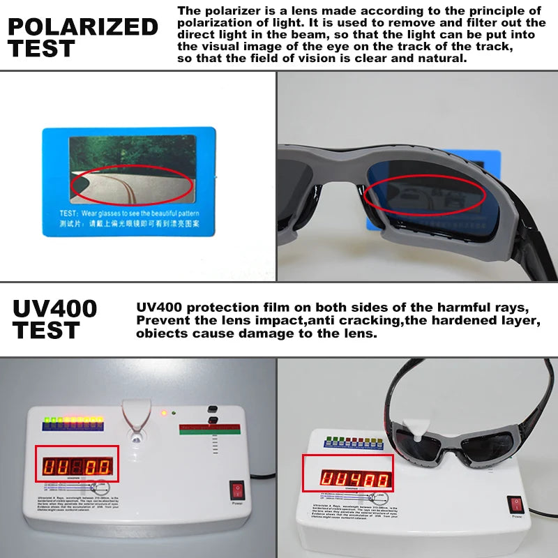 Windproof Polarized Sports Sunglasses UV400 Anti-Glare Outdoor Driving Glasses for Men