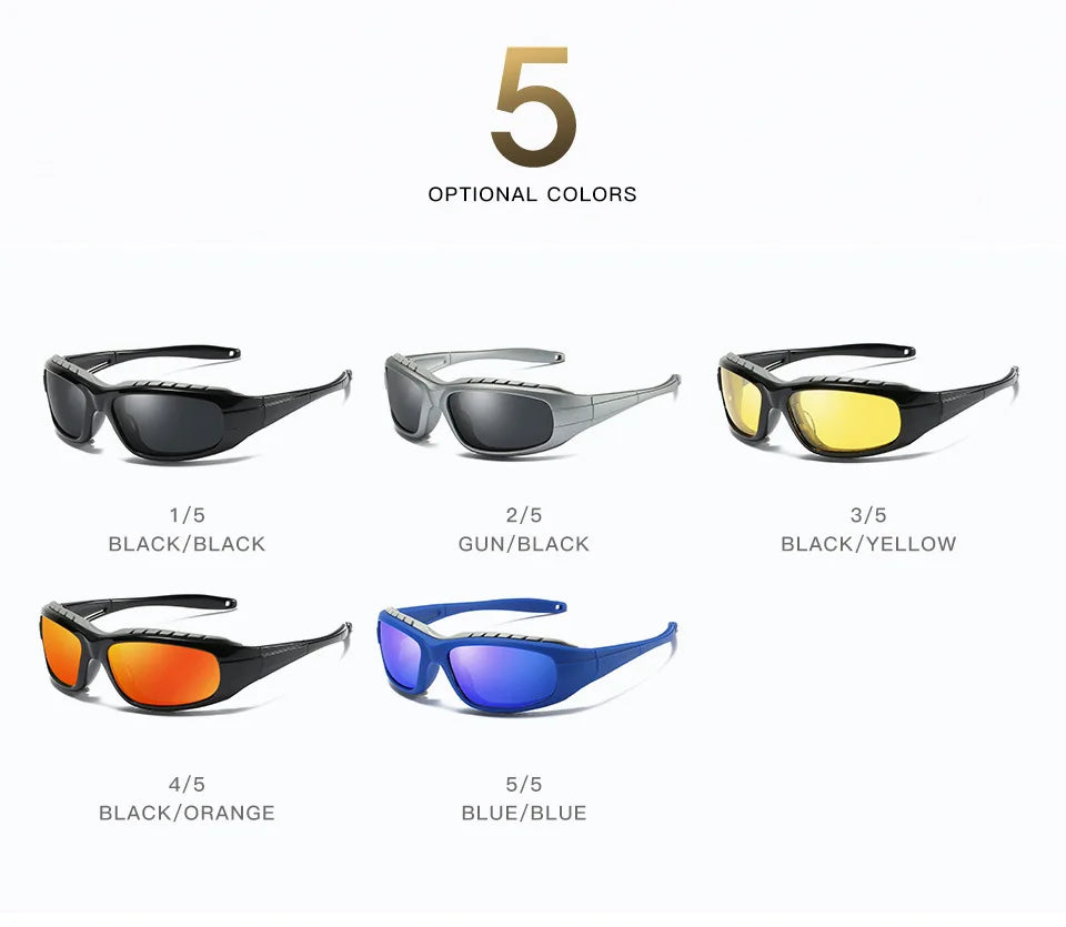 Windproof Polarized Sports Sunglasses UV400 Anti-Glare Outdoor Driving Glasses for Men