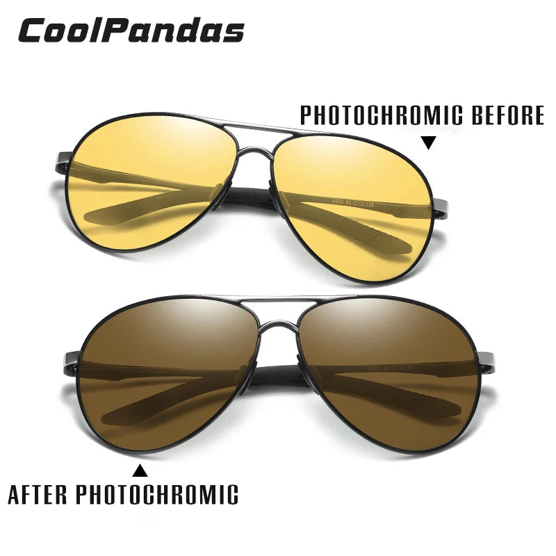 Photochromic Aviation Driving Sunglasses for Men