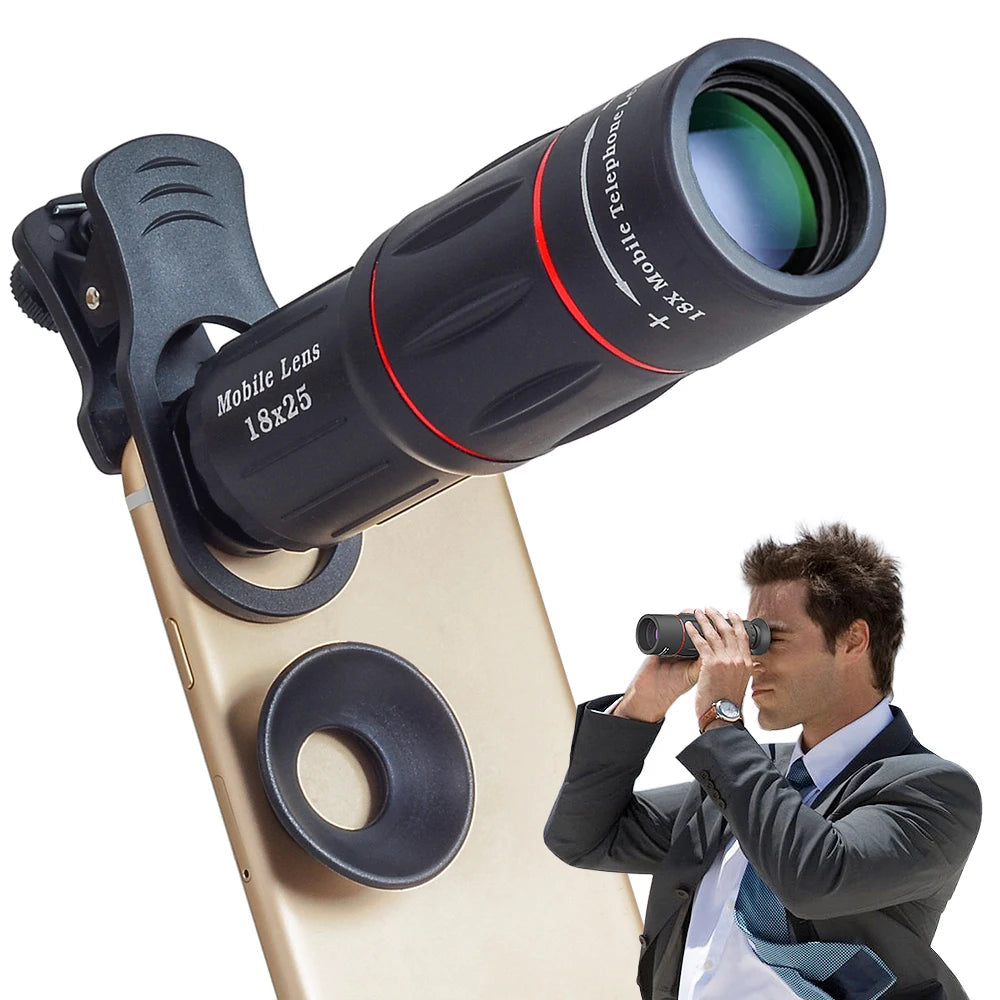 18X Smartphone Telephoto Telescope Lens with Universal Clip