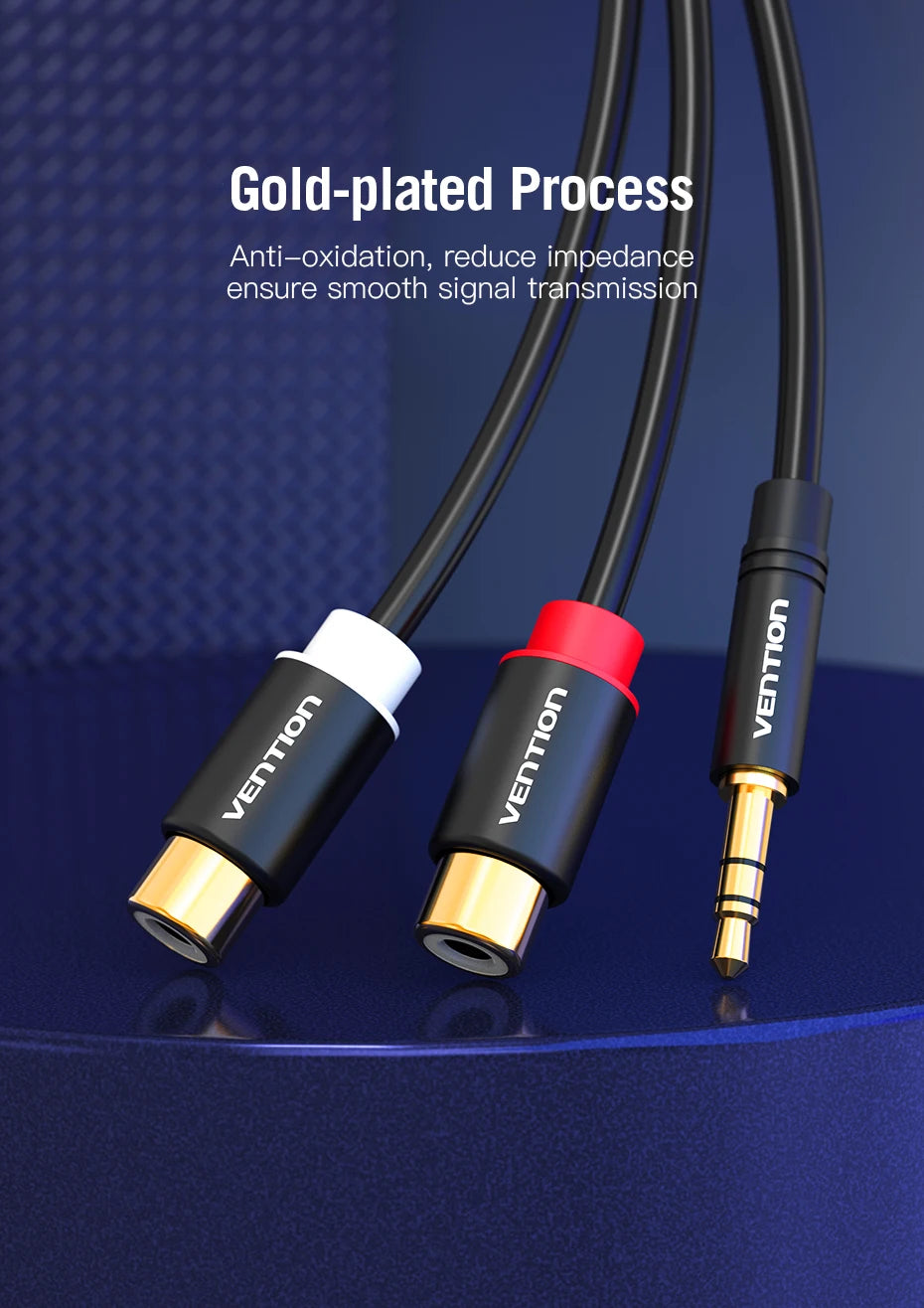 3.5mm Male to 2RCA Female AUX Cable RCA Jack Splitter Audio Y Cable for iPhone Computer Speaker Stereo 3.5 Cable RCA