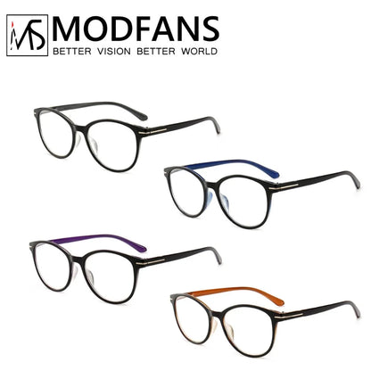 Reading Glasses Round Frame Readers Silver Metal Decoration Presbyopia Glasses Magnification Strength1.5 2.5 3 3.5 4