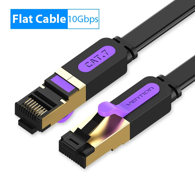 Cat7 Ethernet Cable Cat7 High Speed Flat Gigabit STP RJ45 10Gbps Network Lan Cable for Router PS5 PS4 PS3 Patch Cord