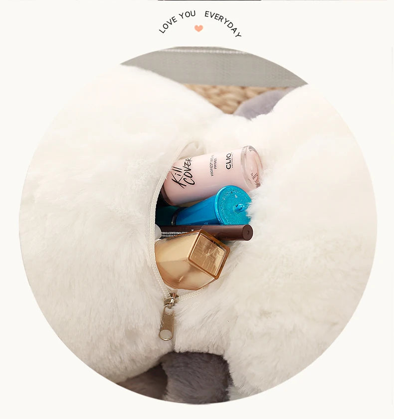 Cute Rabbit Plush Shoulder Bag Soft Backpack