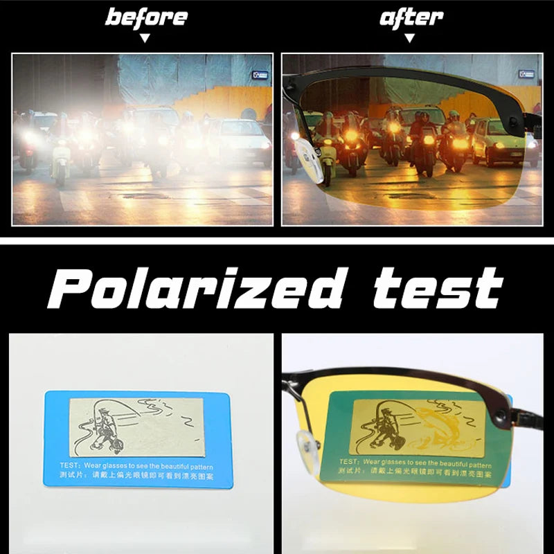 Polarized Night Vision Driving Sunglasses UV400 Anti-Glare Yellow Lens Glasses for Men Women