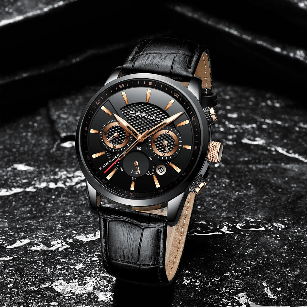 Fashion Sport Quartz Watches Men Luxury Business Leather Watch Waterproof Wristwatches Male Clock Relogio Masculino