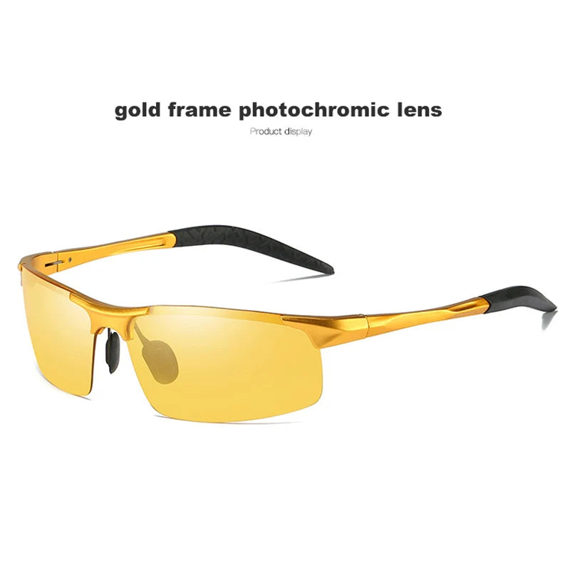 Aluminum Magnesium Photochromic Polarized Sunglasses UV400 Night Vision Driving Glasses for Men Women