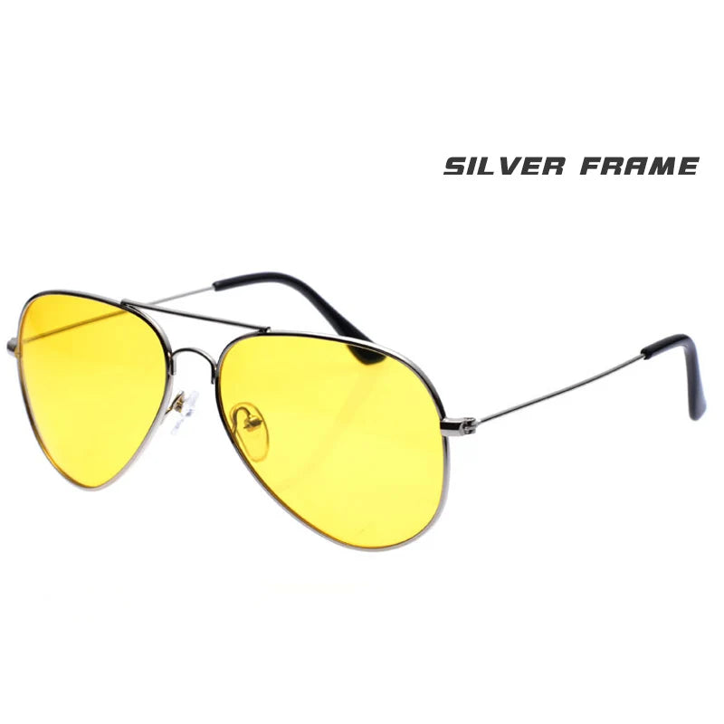 Pilot Aviation Yellow Night Vision Polarized Sunglasses UV400 Driving Glasses for Men Women