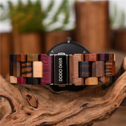 Calendar Zebra Wooden Watches Men Luxury Brand Quartz Wristwatch Man Show Date Colorful Strap