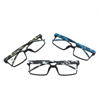 Oversized Reading Glasses Men Squared Frame Readers Vision Presbyopia High Quality Eyeglasses With Camouflage Leg +1+1.5+2+2.5+3