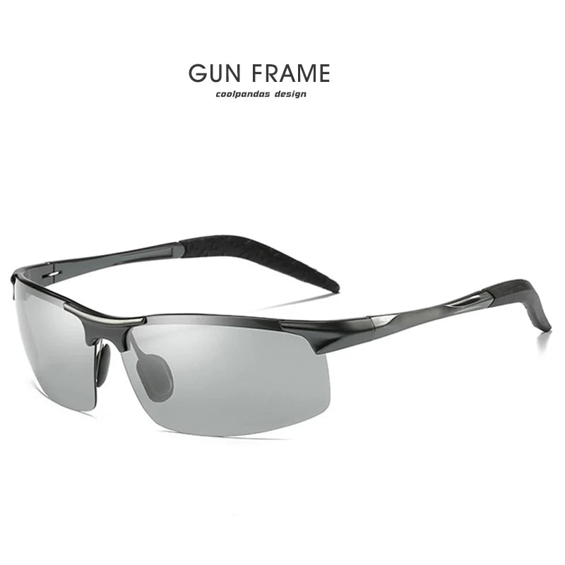 Photochromic Polarized Sunglasses UV400 Chameleon Day Night Driving Glasses for Men Women
