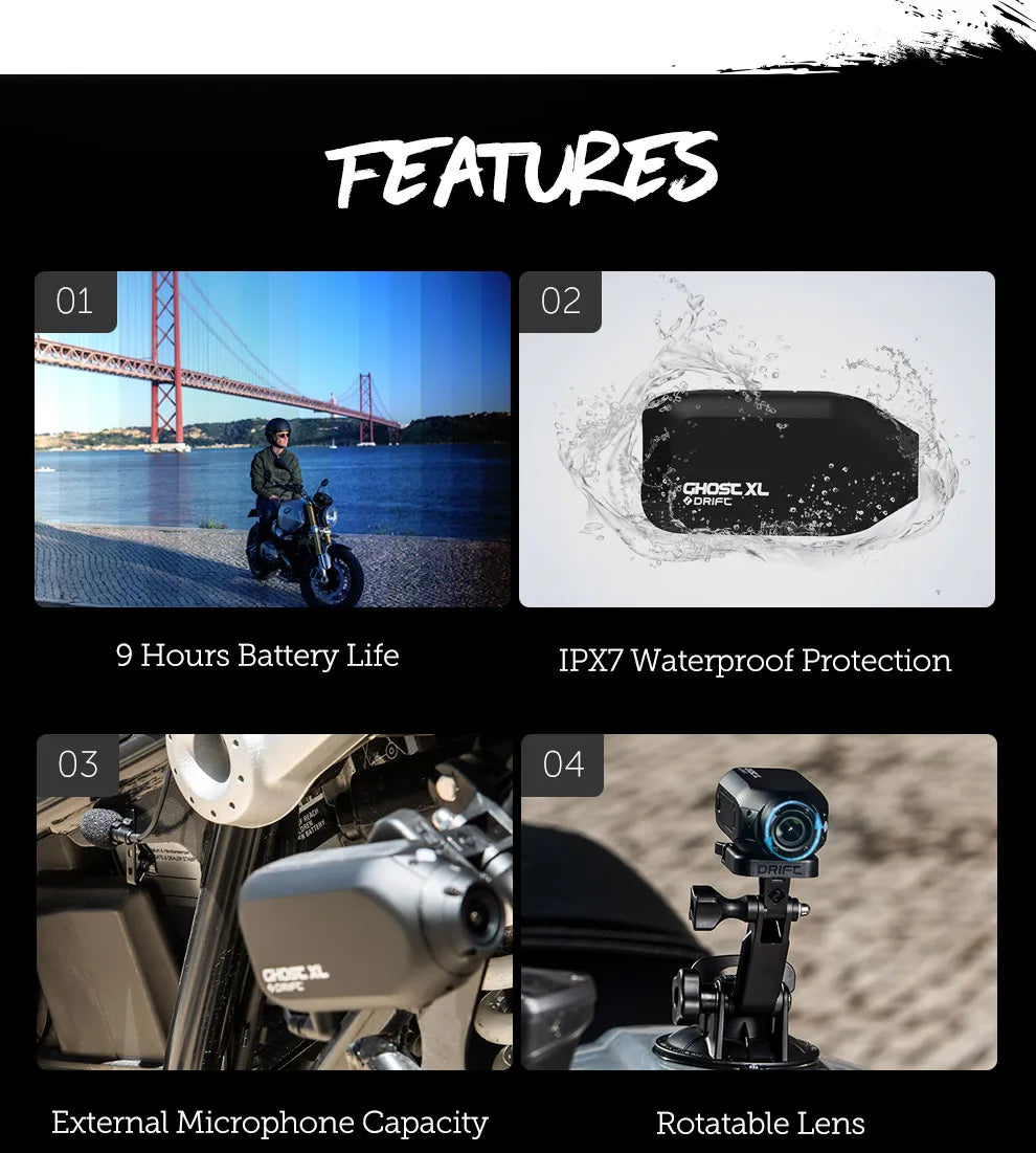 Full HD Action Camera with Rotating Lens Dash Cam Mode and IPX7 Waterproof Design