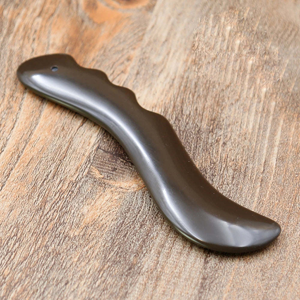 5A grade brown color Si Bin Bian stone facial massage guasha kit beauty plate