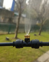 10pcs 1/4'' Tube OD Plastic Slip Lock (Quick Connect) Garden Fogging Misting Nozzle Tees with Brass Sprayer (0.1-0.6mm)