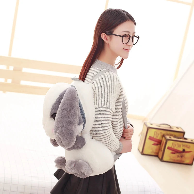Cute Rabbit Plush Shoulder Bag Soft Backpack