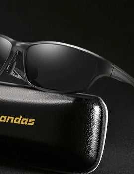 Military Style Polarized Sunglasses for Men Aluminum Magnesium Frame UV400