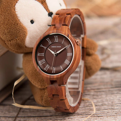 Watches Wood Ladies Quartz Wristwatches Luxury Brand High Quality Mother's Day