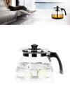 Large Capacity Clear Borosilica Glass Teapot With Stainless Steel Infuser Puer Kettle Heated Container Coffee Tea Pot Maker