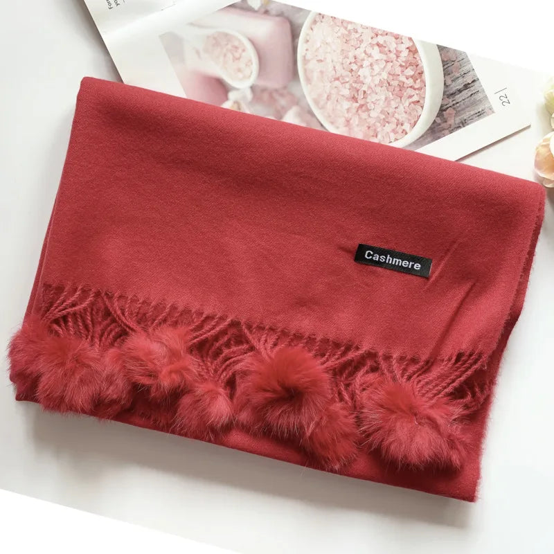 Autumn Winter Warm Cashmere Scarf Dot Pattern Long Tassels Women Thicken Wrap Shawl Lady muffler Wool Pashmina
