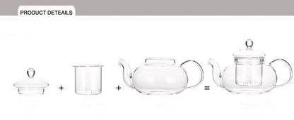 Elegant Glass Tea Set Borosilicate Glass Teapot With Cups Bamboo Tea Tray Tea Set Kettle Warmer Glass Teapot