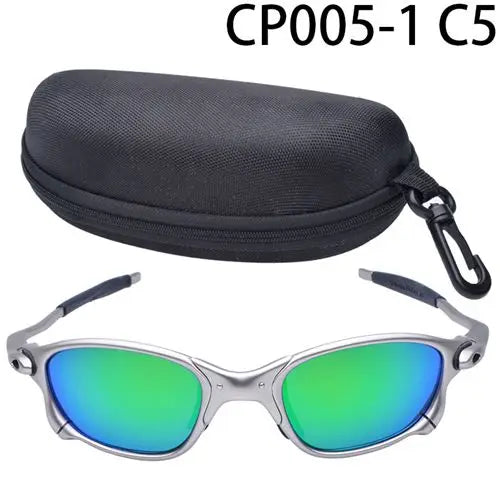 Polarized UV400 Road Bike Cycling Sunglasses – Silver Metal Frame Fishing Riding Eyewear