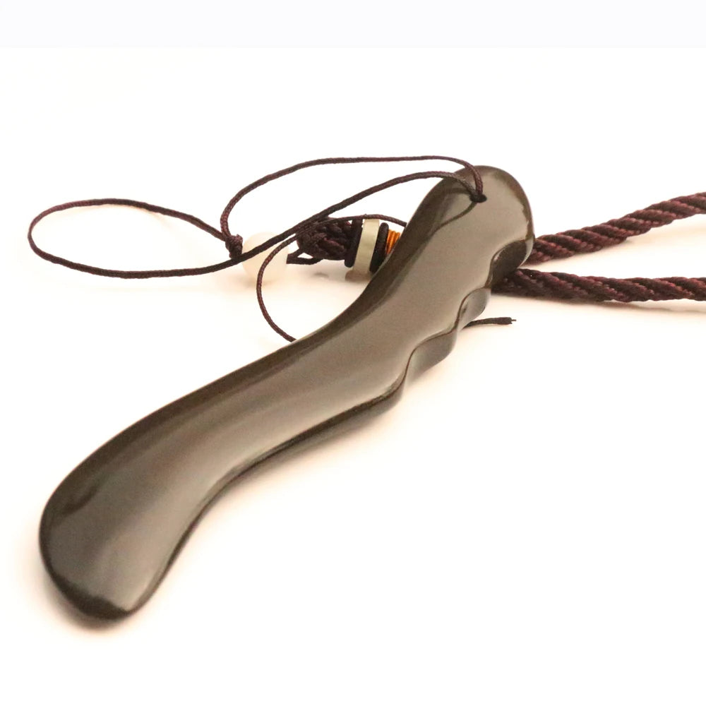 5A grade brown color Si Bin Bian stone facial massage guasha kit beauty plate