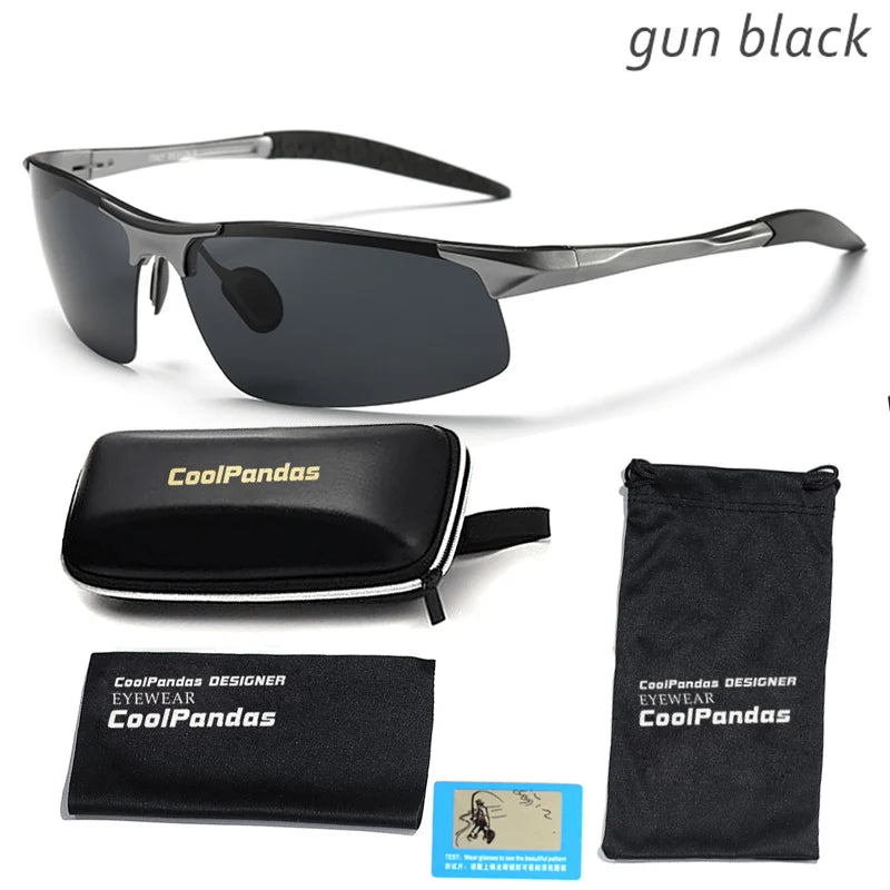 Aluminum Magnesium Polarized Aviation UV400 Driving Sunglasses for Men Outdoor Sport Glasses