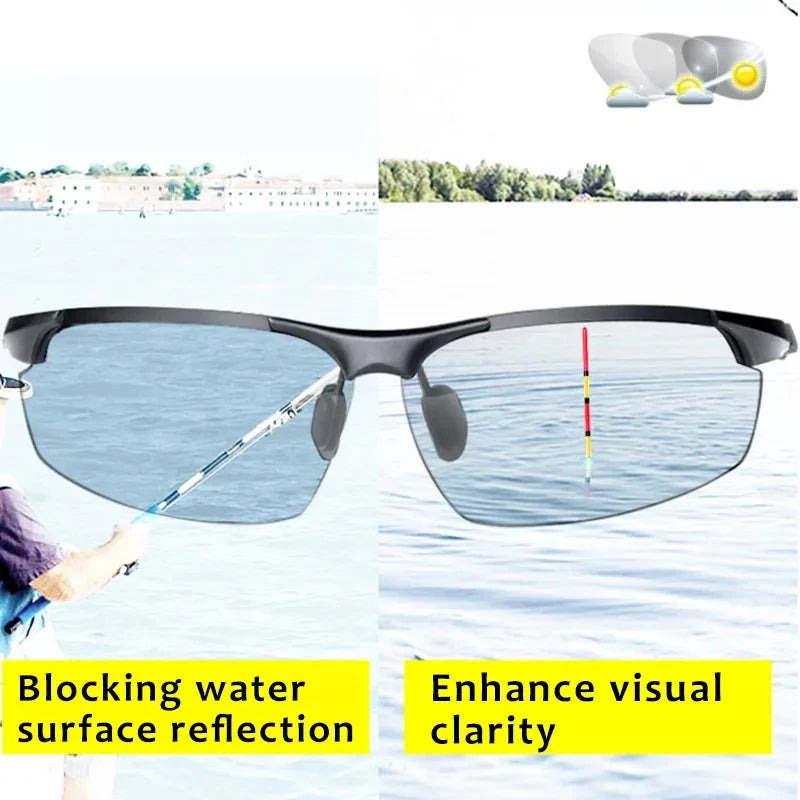 Polarized Photochromic HD Sunglasses for Men Chameleon Fishing Driving Shades