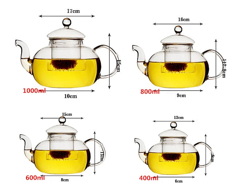 Elegant Glass Tea Set Borosilicate Glass Teapot With Cups Bamboo Tea Tray Tea Set Kettle Warmer Glass Teapot